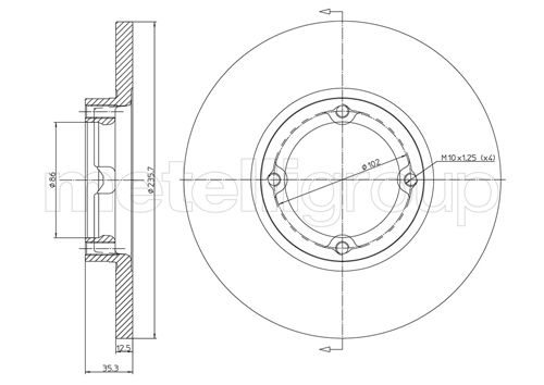Metelli MET-DBR23-0597C Metelli Brake Rotor Chevrolet / Daewoo