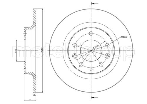 Metelli MET-DBR23-0622C Metelli Brake Rotor for Mazda