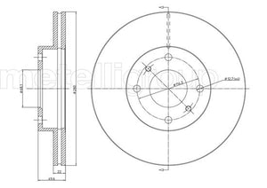 Metelli MET-DBR23-0545 Metelli Brake Rotor for Nissan