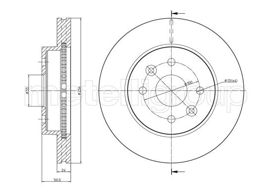 Metelli MET-DBR23-0960 Metelli Brake Rotor Kia