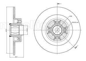 Metelli MET-DBR23-0804 Metelli Brake Rotor Renault