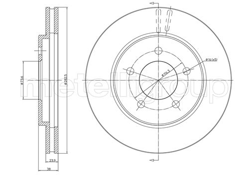 Metelli MET-DBR23-0473 Metelli Brake Rotor Chrysler / Chrysler Usa