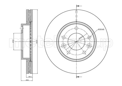 Metelli MET-DBR23-0891C Metelli Brake Rotor Kia