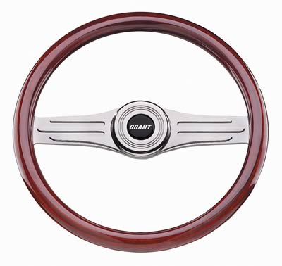 Grant GR15872 14.75" Heritage Deluxe Alloy Steering Wheel Mahogany Wood Grip