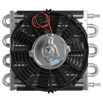 Perma Cool PC12511 Maxi-Cool Junior 8 Pass Oil Cooler w/ 10" Fan 11/32" Barb 3" X 10" X 12-1/2"