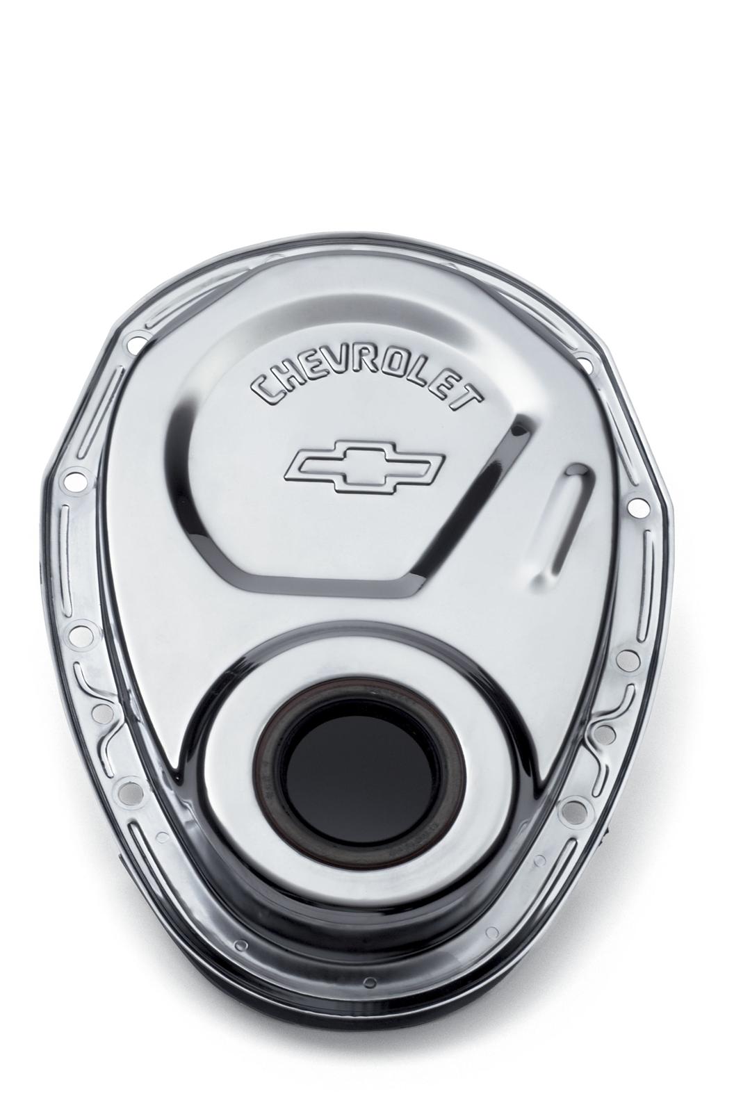 GM Performance GM12342089 Sbc Timing Cover Chrome Incl Chev Logo