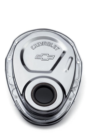 GM Performance GM12342089 Sbc Timing Cover Chrome Incl Chev Logo