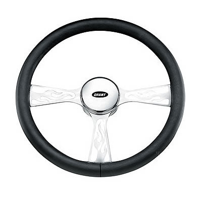 Grant GR15801 14.75" Heritage Diablo Alloy Steering Wheel Black Leather Grip