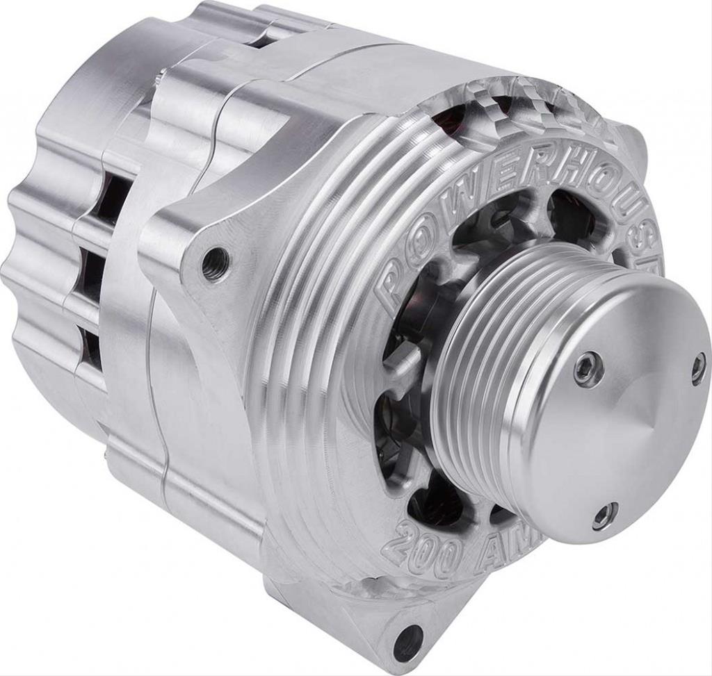 CVR CVR8108CL Billet Powerhouse Alternator w/ 6 GroOve Pulley - Clear