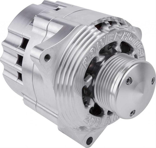 CVR CVR8108CL Billet Powerhouse Alternator w/ 6 GroOve Pulley - Clear
