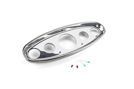Lokar LK-BDI-9108 Oval Dash Insert 5 Gauge - Polished Billet Aluminium Suit Vdo & Dakota Digital Gauges