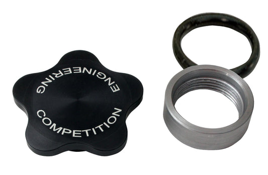 Competition Engineering CE-C9085 Rear End Fill Cap Kit Black Anodized Cap 1-3/8'' - 12Unf Threads 2.6'' O.D.