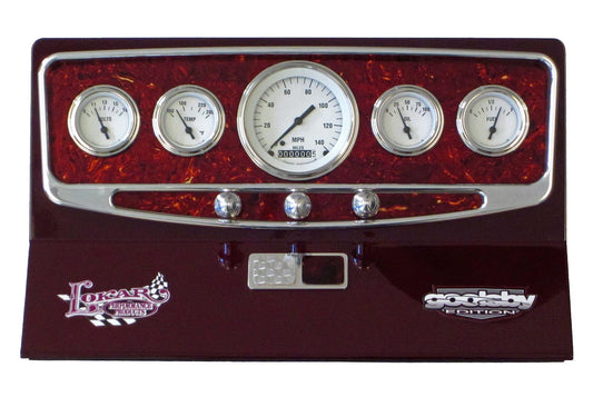 Lokar LK-BDI-9140 Goolsby Oval Dash Insert 5 Gauge Tortoise - Polished Suit 3-3/8" & 2-1/16" Gauges