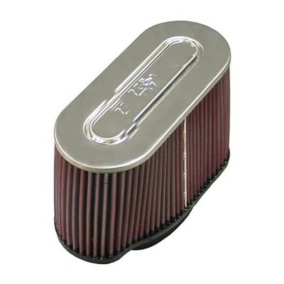 K&N Filters KNRC-5117 Universal Chrome Air Filter Oval Flg 8-5/8" X 4-1/2" 5-1"