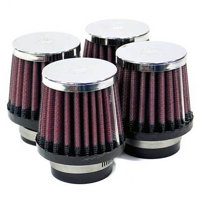 K&N Filters KNRC-2324 Universal Chrome Air Filter 4 1-13/16"Flg 3"B 2"T 3"H"