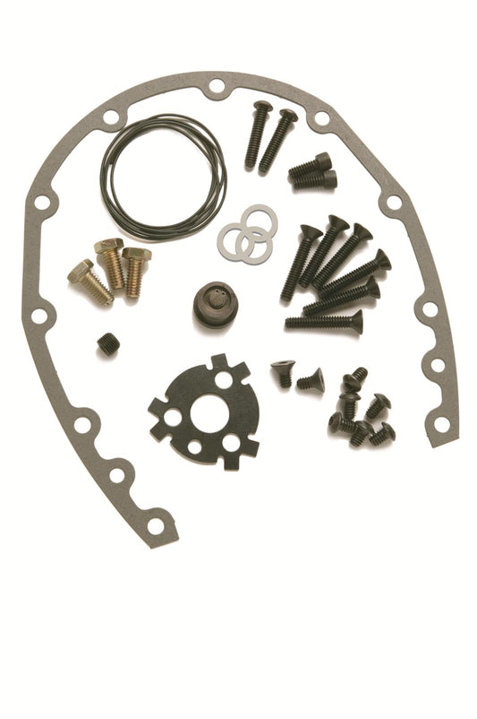 CVR CVRTC2350BK Timing Cover 2-piece Billet Aluminum Black Anodized Bolts Gaskets Chev V6 V8 Small Block Kit