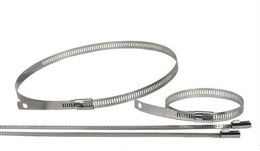 Thermo Tec TT13160 Stainless Steel Exhaust Wrap Snap Straps 6 x 18" Straps