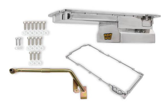 Weiand WM5049WND Alloy Oil Pan Ls7Qt Polished Rear Sump