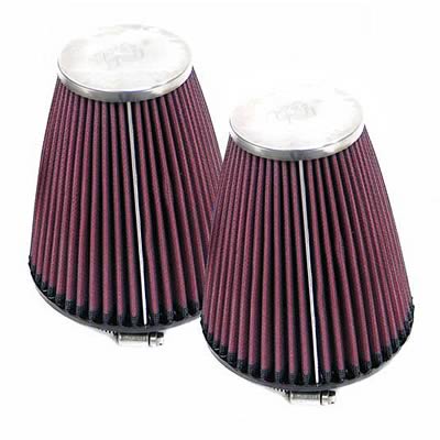 K&N Filters KNRC-1202 Universal Chrome Air Filter 2 2-1/16"Flg 3-1/2"B 2"T 4"H"