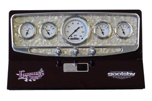 Lokar LK-BDI-9139 Goolsby Oval Dash Insert 5 Gauge Mother Of Pearl - Polished Suit 3-3/8" & 2-1/16" Gauges