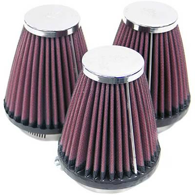 K&N Filters KNRC-1203 Universal Chrome Air Filter 3 2-1/16"Flg 3-1/2"B 2"T 4"H"