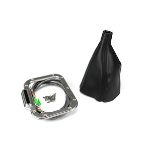 Lokar LK-CINB-1768 Vertical Led Shift Indicator Boot Kit - Brushed Billet Aluminium Suit Ford Aod Incl Sensor Kit & Rectangle Shifter Boot 6-3/4" X 5-1/4"Od X 5-1