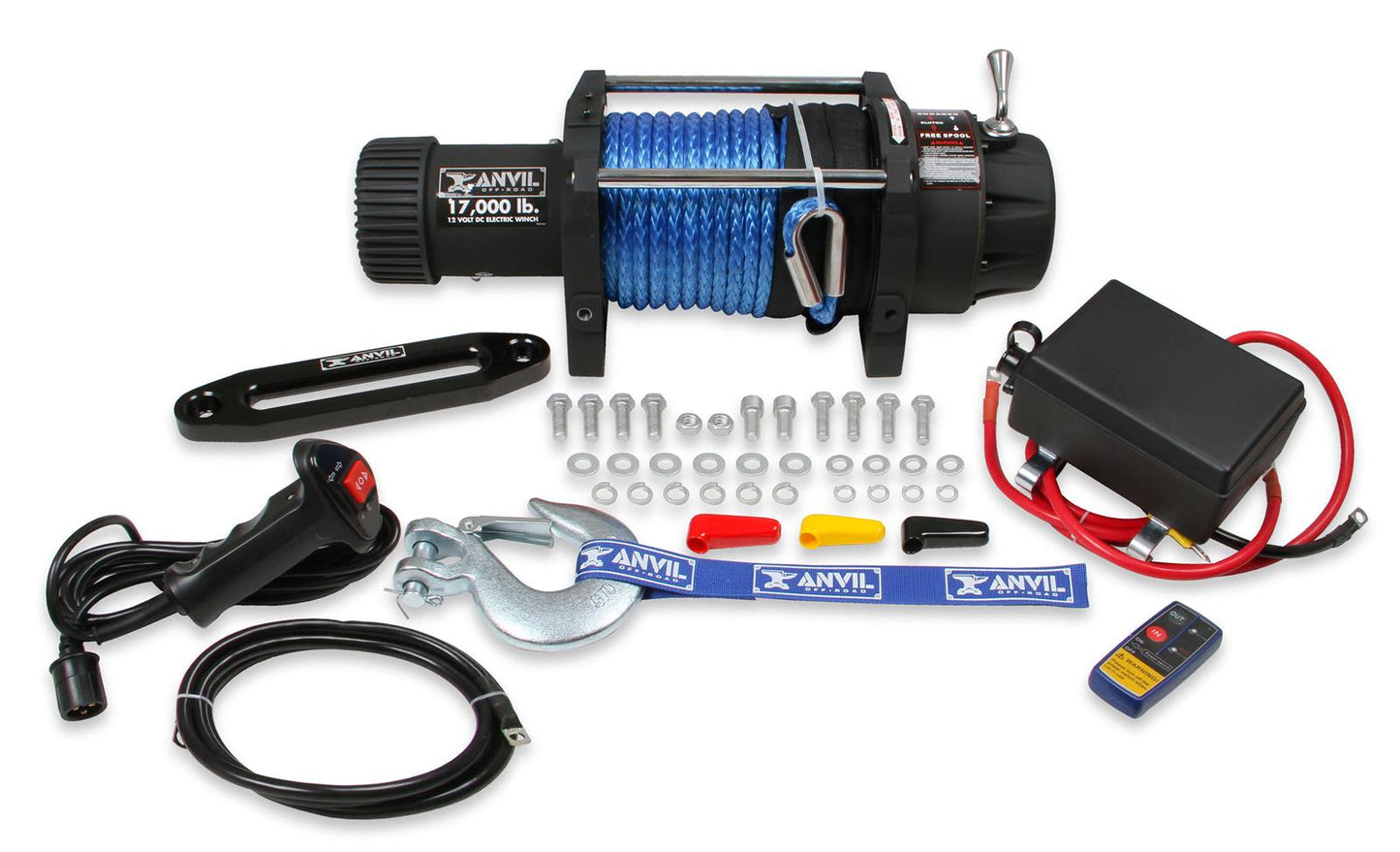 Anvil Off Road AN17010AOR 7HP 12V Winch 17000 Lbs incl 30M Synthetic Rope