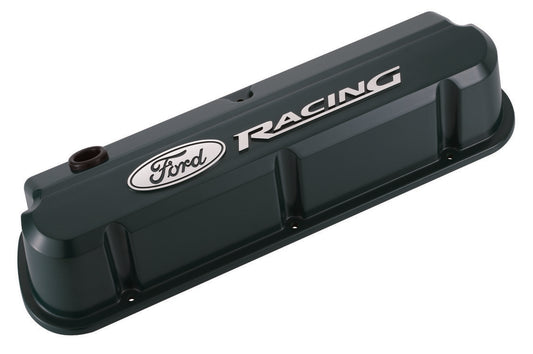 Ford Racing FMS-302-141 Ford Racing' Die-Cast Valve Covers Slant-Edge Green Raised Emblems.