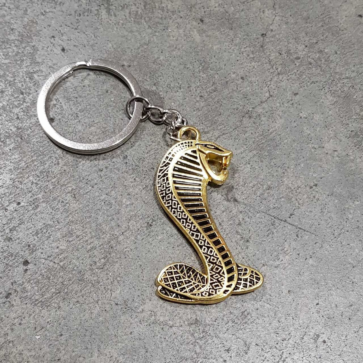 Engine Master Australia COBRA-Gold Cobra-Gold Shelby Cobra Keyring Key Chain - Mustang Ford Fastback Gt