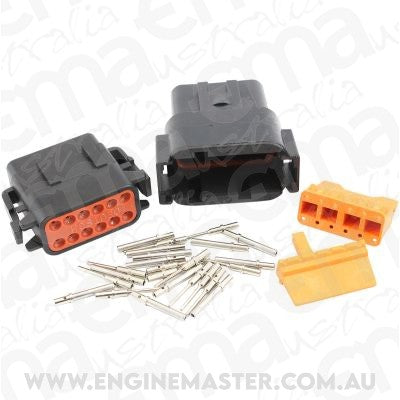 Aeroflow AF49-9112 Weathertight Dtm 12 Pin Black Connector Kit Deutsch Dtm Styl