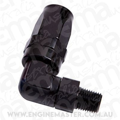 AEROFLOW 100 SERIES TAPER STYLE 90Ã¸ HOSE END -12 TO 3/4"NPT BLACK AF829-12-12BLK