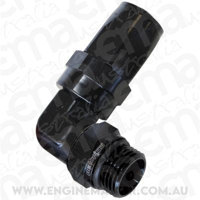 Aeroflow 100 & 450 series braided hose TAPER STYLE 90 END MALE -12 ORB TO -10 BLACK Aeroflow Performance Products AF849-10-12BLK