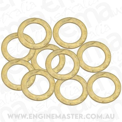 Aeroflow AF181-11 Brass Crush Washer Metric M11 11mm ID Suit -4AN 7/16" 10 Pac