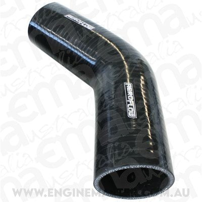 Aeroflow AF9202-137 Silicone Hose 45 Deg; Black I.D 1.37" 35mm, Wall 4.5mm, 145mm Leg AF 9202-137
