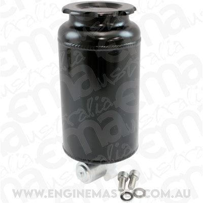Aeroflow AF77-1047BLK Round Universal Washer Tank Black 163mm H X 88mm Dia