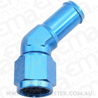 Aeroflow AF412-08-10 Female -8AN 45Deg To 5/8" Barbblue Swivel Nut