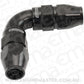 Aeroflow AF593-04-04DBLK 90 Deg -4AN To -4AN Teflon Full Flow Hose Ends Black Ptfe