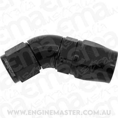 Aeroflow AF572-10-08DBLK Stepped 45 Degree End -10 Hoseto -8AN Expander Hose End Blacteflon AF 572-10-08Dblk