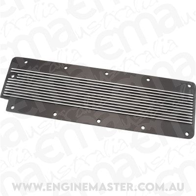 Aeroflow AF77-5028BLK Gm Ls2 Finned Valley Plate Cover Black Cast Alloy Ls3 Lsx Aeroflow - AF 77-5028Blk