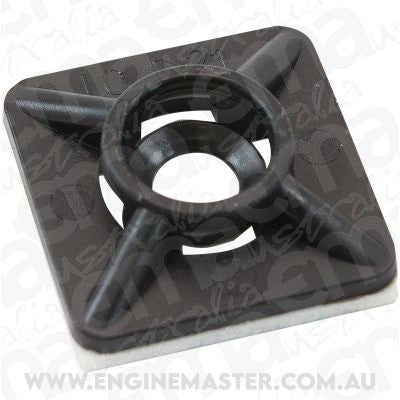 Aeroflow AF98-9997-25 Cable Tie Mounts 19mm X 19mm Nylon 3M Pad Mount Black