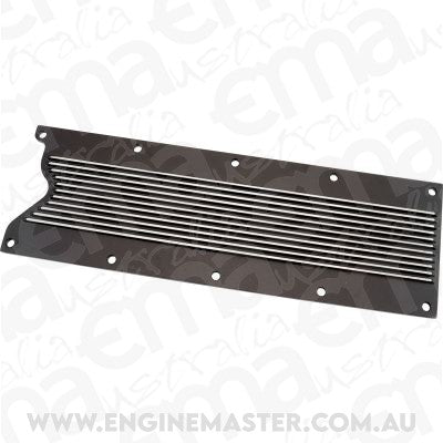 Aeroflow AF77-5026BLK Gm Ls1 Finned Valley Plate Cover Black Cast Alloy Ls