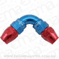 Aeroflow AF593-04-04D 90 Deg -4AN To -4AN Teflon Full Flow Hose Ends Blue Ptfe