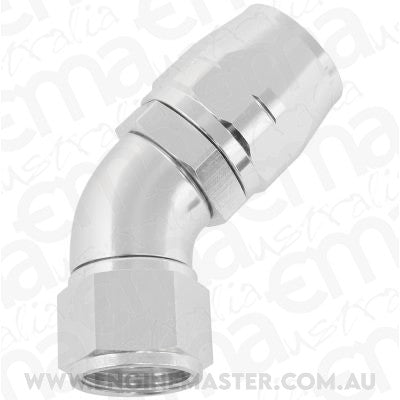 Aeroflow AF552-16-12S Stepped 45 Deg Hoseend -16 Hosto -12AN Expander Hose End Sil