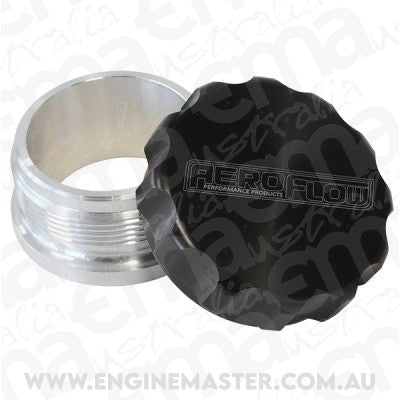 Aeroflow AF460-16BLK 1" Alum Weld Bung & Cap Black Anodised Cap