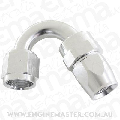 Aeroflow 200 & 250 series braided hose Alloy 150 Deg End -6AN Silver Full Swivel Suit Teflon Aeroflow Performance Products AF205-06DS