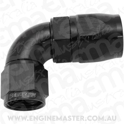 Aeroflow AF553-12-10BLK Stepped 90 Deg Hoseend -12 Hosto -10AN Expander Hose End Bla