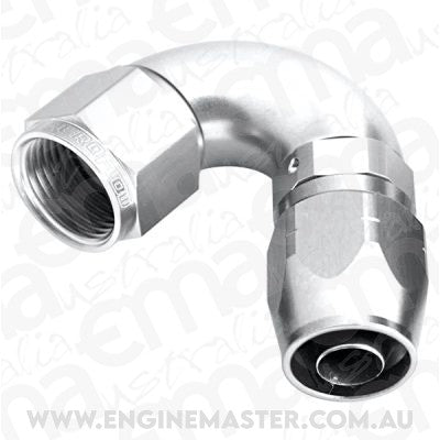 Aeroflow 100 & 450 series braided hose Alloy 120 Deg End -10AN Silver Cutter Style Full Flow Aeroflow Performance Products AF554-10S
