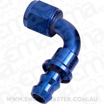 Aeroflow 400 series hose 90 Deg Push Lock End -6AN Blue No Clamp Required Aeroflow Performance Products AF403-06