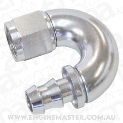 Aeroflow 400 series hose 12AN 180 Deg Full Flow Push LSilver Full Flow Push Lock Aeroflow Performance Products AF516-12S