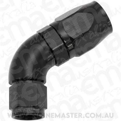 Aeroflow AF558-08-06BLK Alloy 60 Deg Hose End -8 Hose to -6 Expander Hose End Black